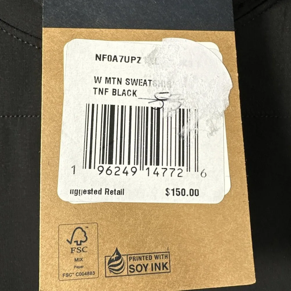 NEW The North Face Women Mountain Sweatshirt Pullover XL Black Pockets Hood - Picture 4 of 12
